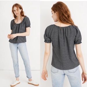 Madewell textured & thread peasant top